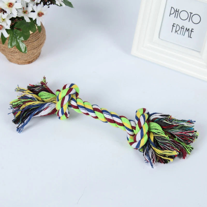 Random Color Pet Dog Toy Bite Rope Double Knot
