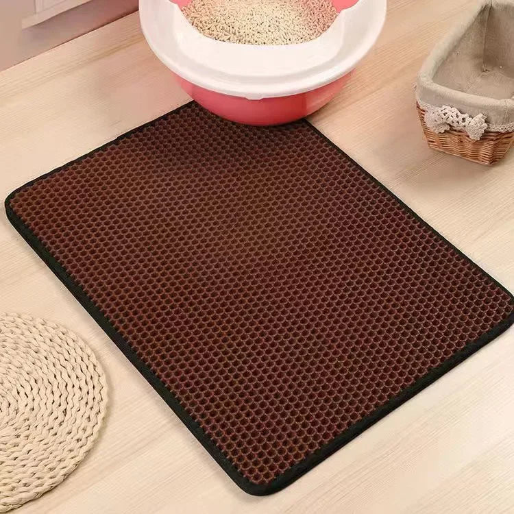 Cat Litter Mat With Gift Double Layer Waterproof Pet Litter Box Mat