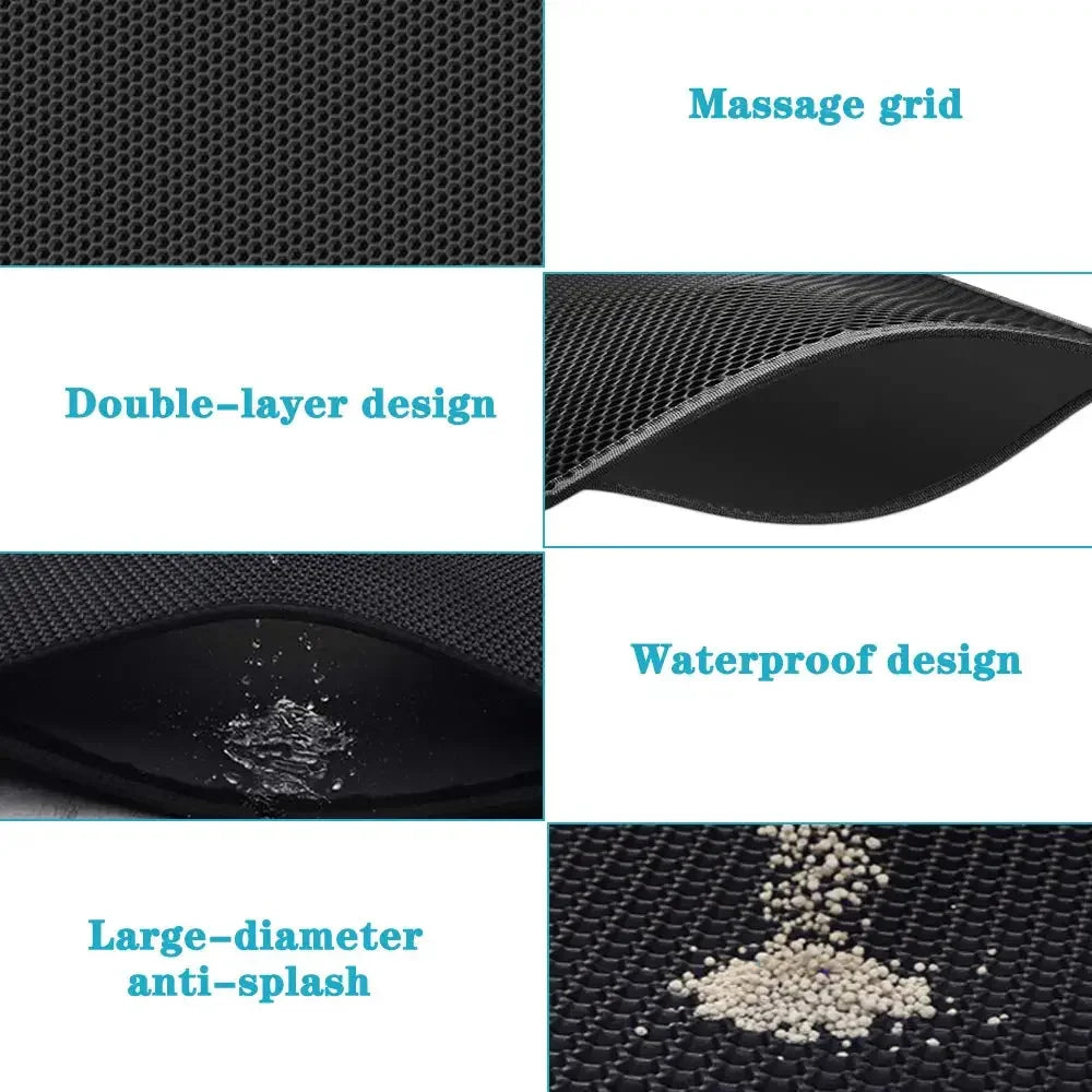 Cat Litter Mat With Gift Double Layer Waterproof Pet Litter Box Mat