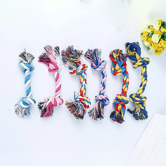 Random Color Pet Dog Toy Bite Rope Double Knot